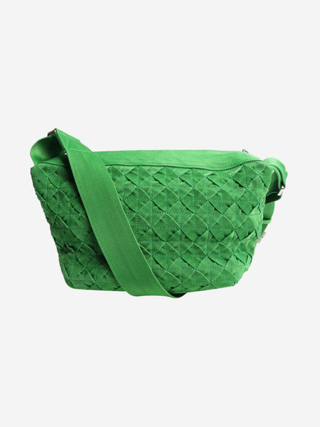 Green woven shoulder bag product image