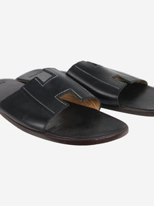 Hermes Black H sandals - size EU 39