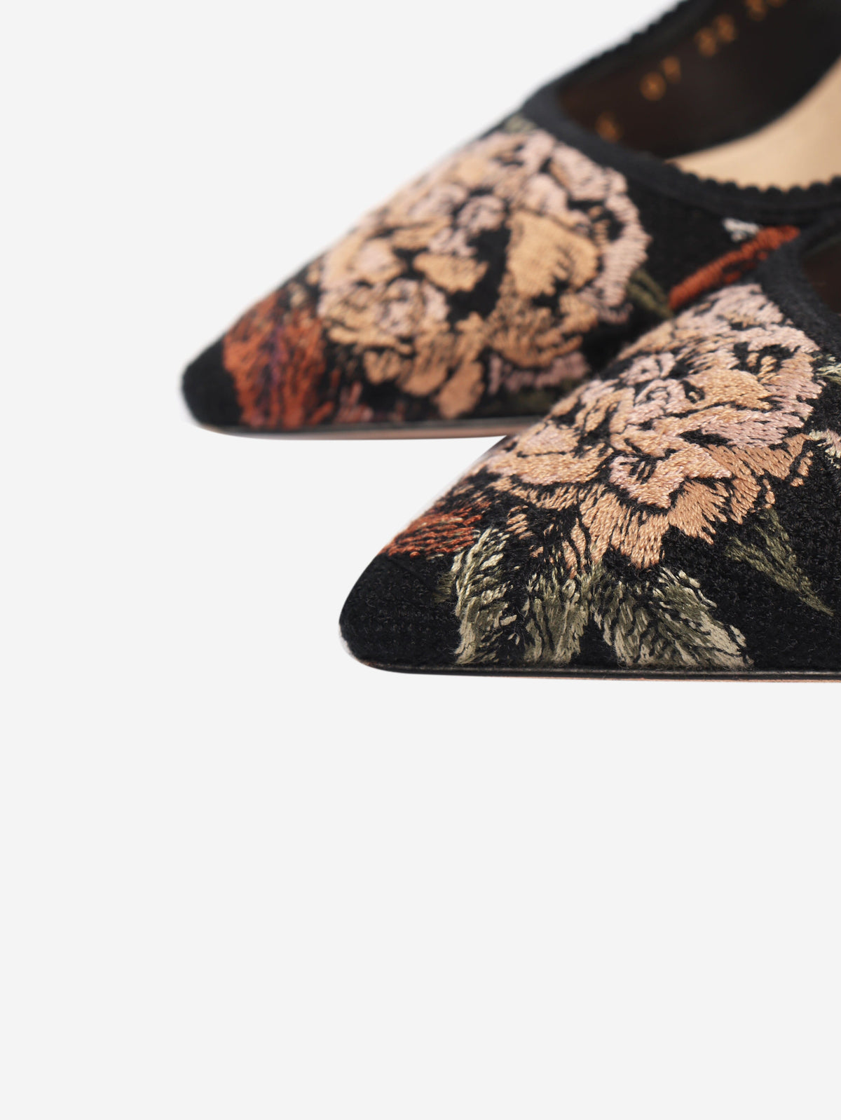 Black floral embroidered J'Adior slingback pumps - size EU 38.5 Heels Dior 