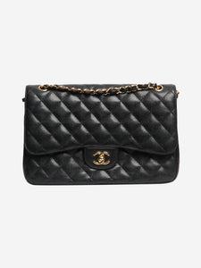 Chanel Black 2018 jumbo caviar-quilted Classic Double Flap bag