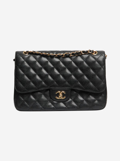 Black 2018 jumbo caviar-quilted Classic Double Flap bag