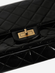 Chanel Black 2013-14 patent maxi 2.55 shoulder bag