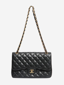 Chanel Black 2018 jumbo caviar-quilted Classic Double Flap bag