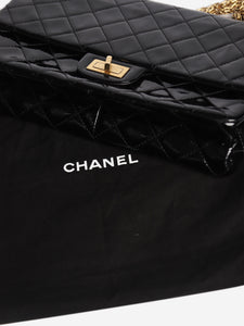 Chanel Black 2013-14 patent maxi 2.55 shoulder bag