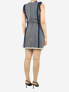 Lanvin Blue woven tweed midi dress - size UK 8