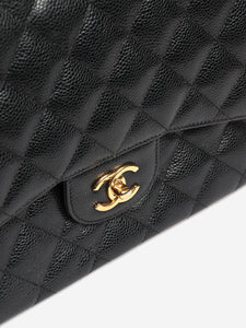 Chanel Black 2018 jumbo caviar-quilted Classic Double Flap bag