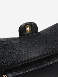 Chanel Black 2018 jumbo caviar-quilted Classic Double Flap bag