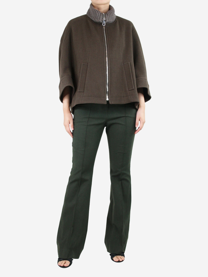 Green flare-leg trousers - size UK 12 Trousers Akris 
