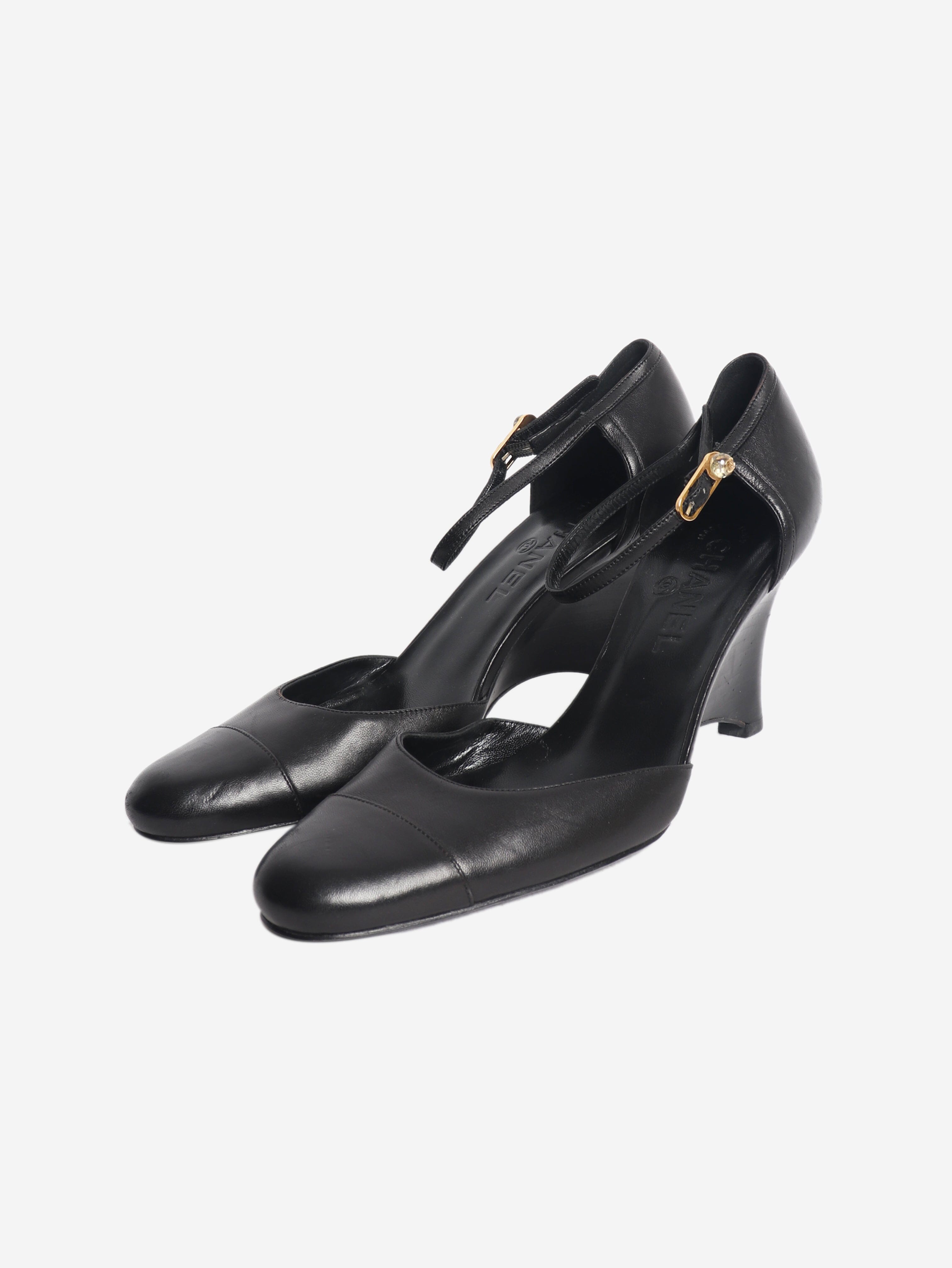 Black closed toe wedge heels - size EU 39 (UK 6) Heels Chanel 