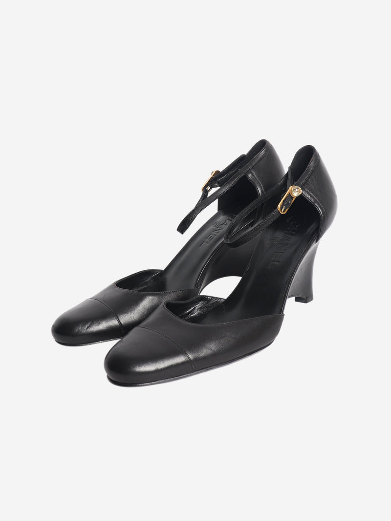 Black closed toe wedge heels - size EU 39 (UK 6) Heels Chanel 