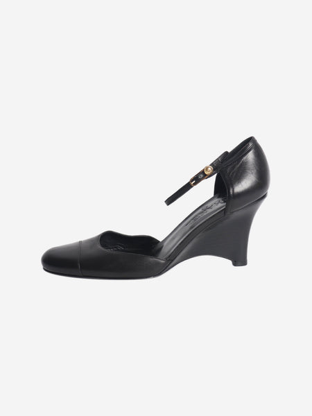 Black closed toe wedge heels - size EU 39 (UK 6) product image