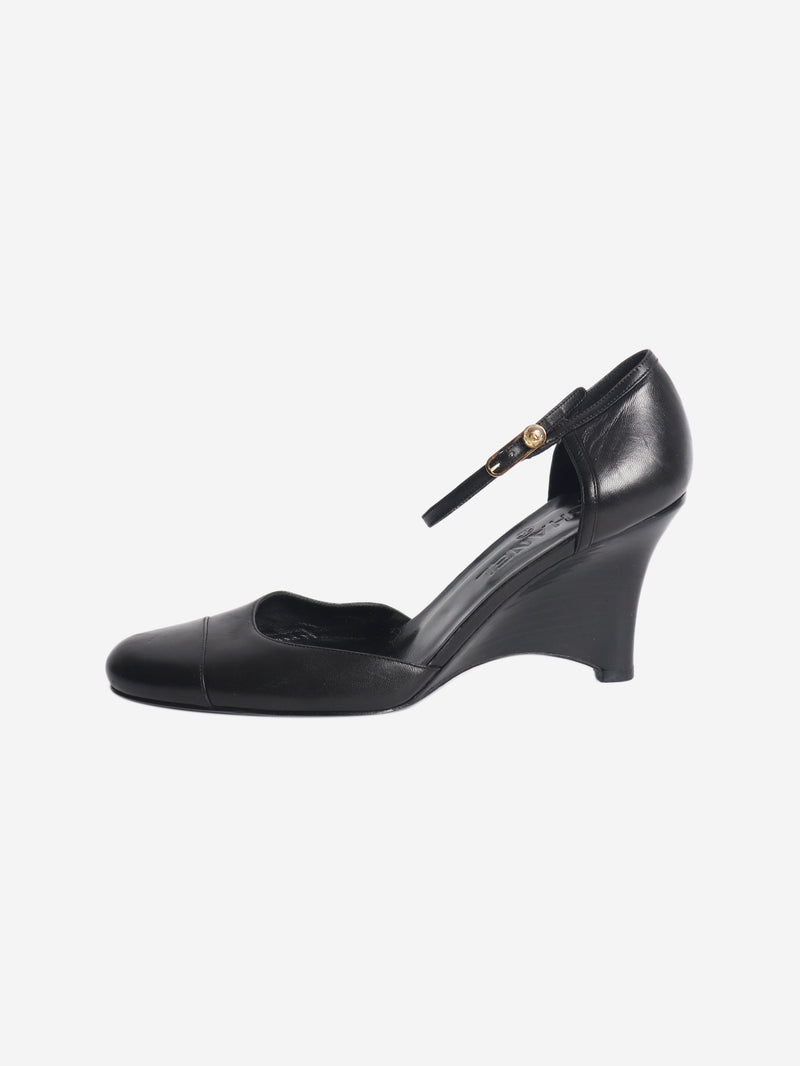 Black closed toe wedge heels - size EU 39 (UK 6) Heels Chanel 