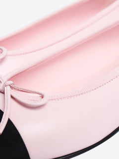 Pink lambskin cap-toe ballet flats - size EU 38.5 Flat Shoes Chanel 