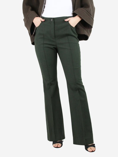 Green flare-leg trousers - size UK 12 Trousers Akris 