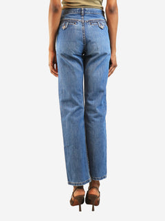 Blue zip-pocket jeans - size UK 8