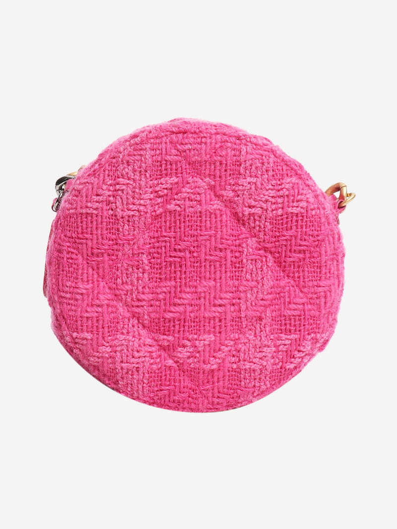 Pink tweed rounded cross-body bag with leather coin purse Cross-body bags Chanel 