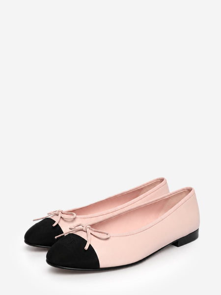 Pink lambskin cap-toe ballet flats - size EU 38.5 alternate image