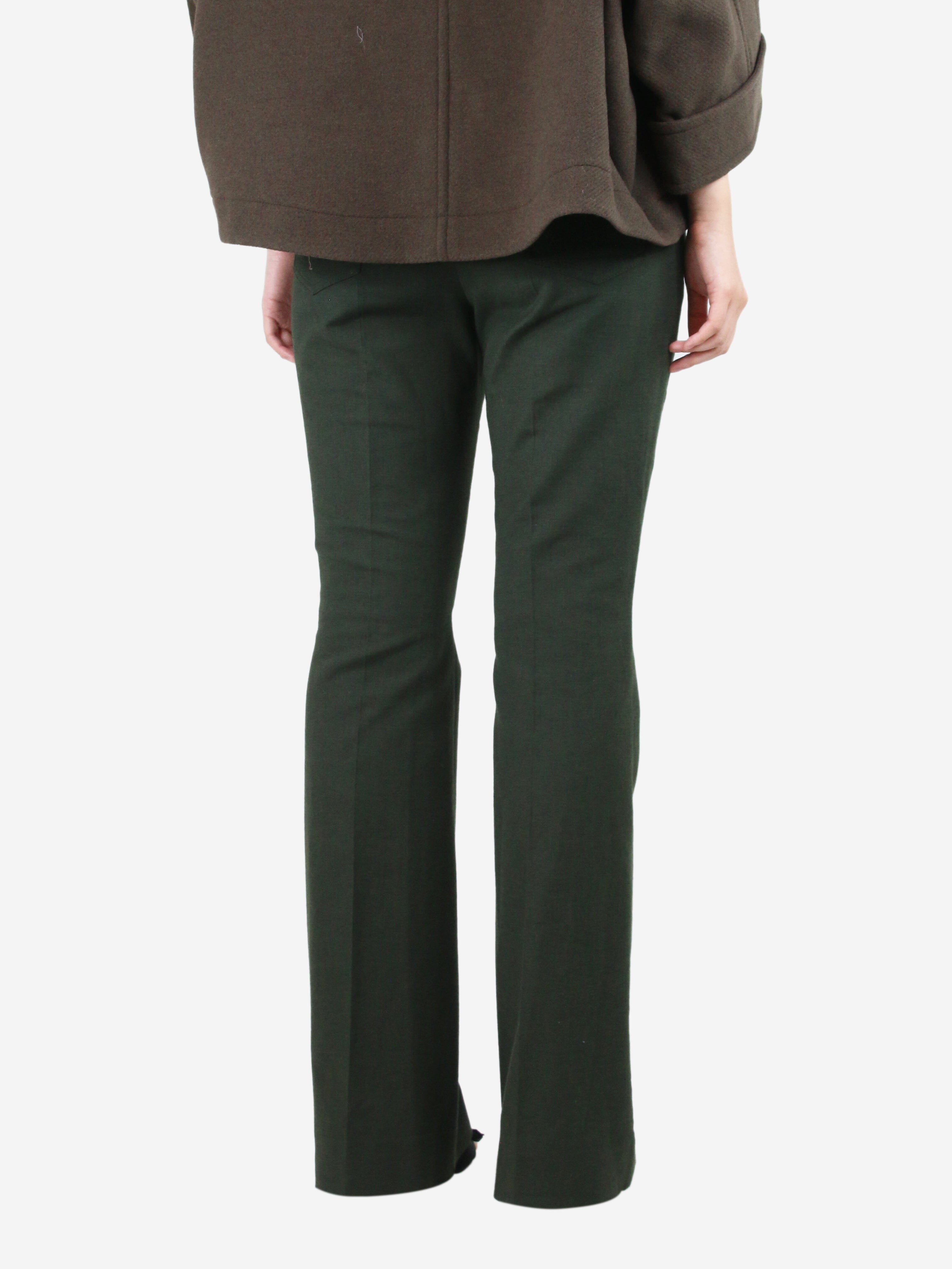 Green flare-leg trousers - size UK 12 Trousers Akris 