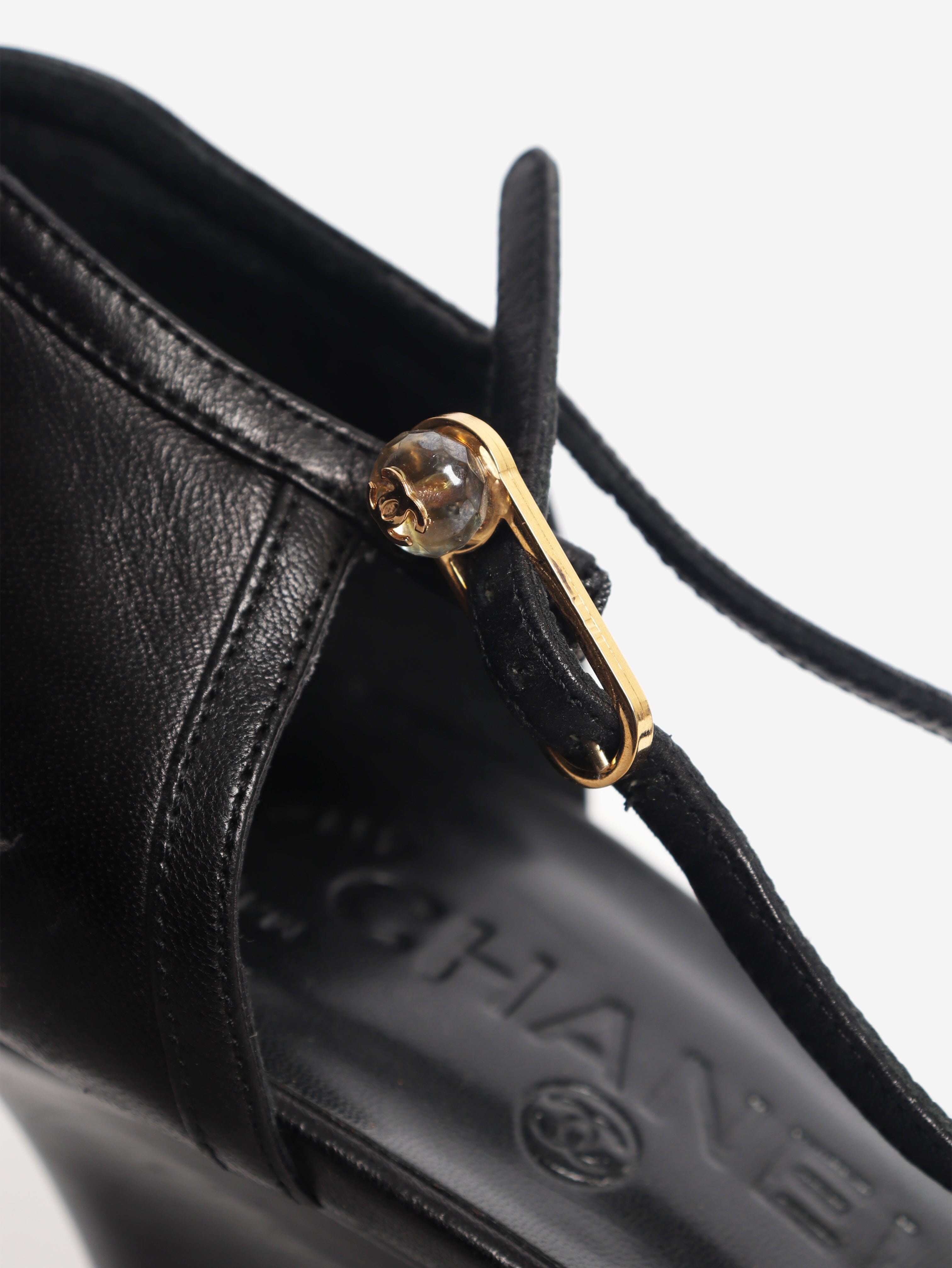 Black closed toe wedge heels - size EU 39 (UK 6) Heels Chanel 