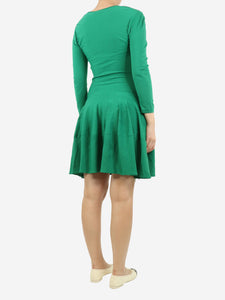 Alexander McQueen Green knitted long-sleeved mini dress - size XS