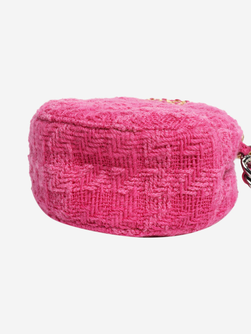 Pink tweed rounded cross-body bag with leather coin purse Cross-body bags Chanel 
