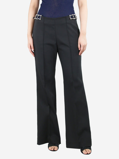 Black embellished flare trousers - size UK 14 Trousers Sandro 