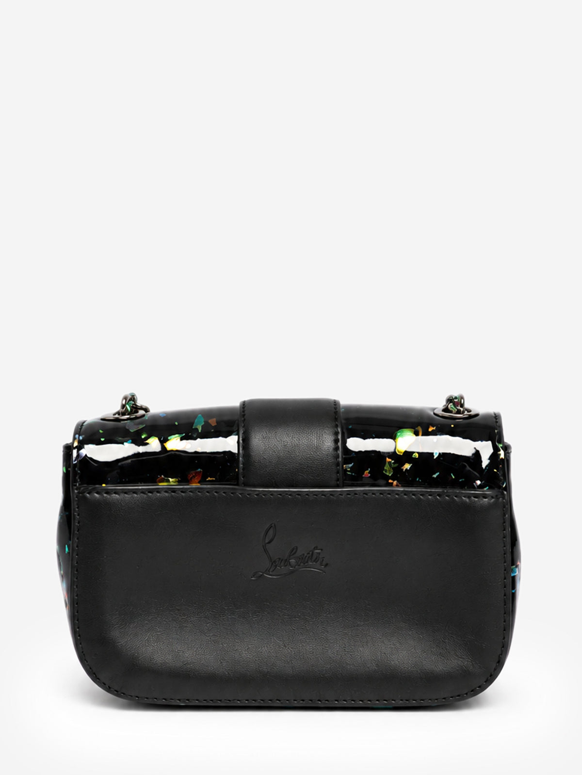 Black holographic patent leather Sweet Charity mini crossbody bag Cross-body Bags Christian Louboutin 