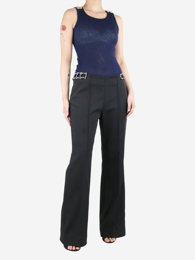 Black bejewelled side cutout trousers - size UK 12 Trousers Sandro 