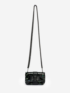 Black holographic patent leather Sweet Charity mini crossbody bag Cross-body Bags Christian Louboutin 
