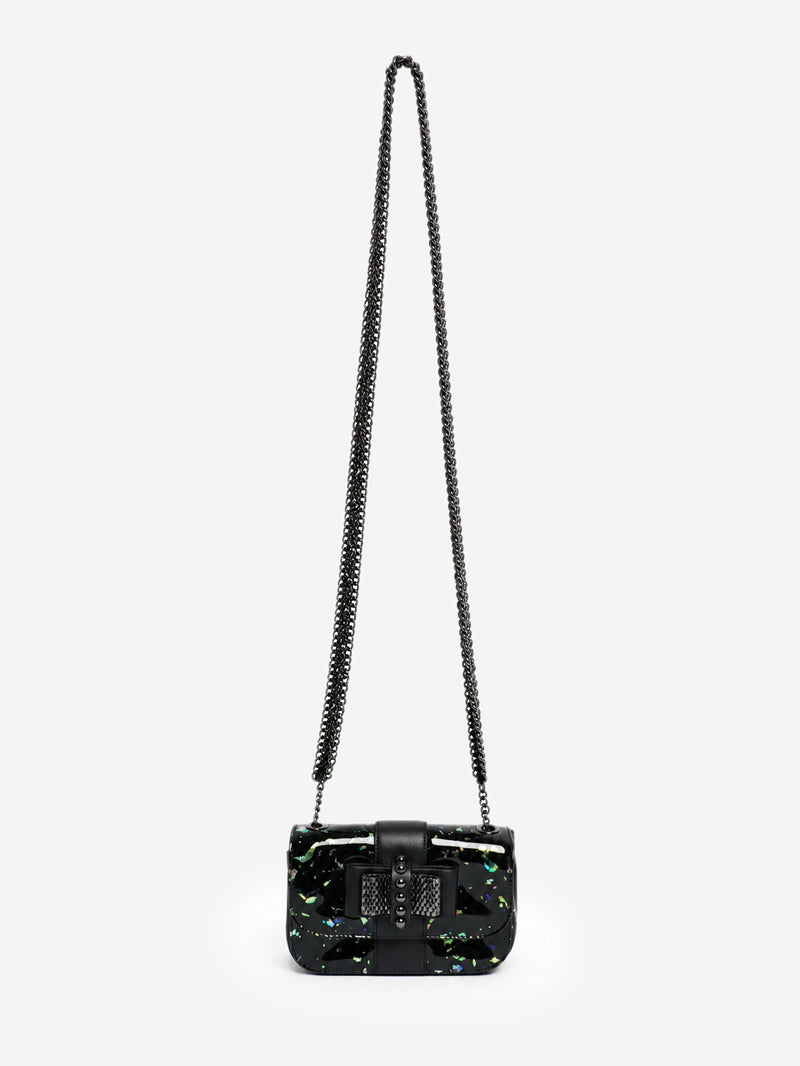 Black holographic patent leather Sweet Charity mini crossbody bag Cross-body Bags Christian Louboutin 