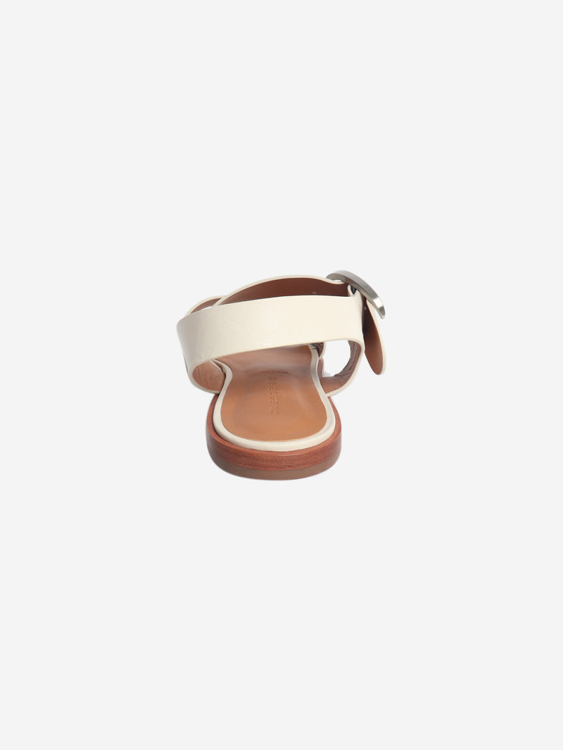 White buckle detail sandals - size EU 39.5 (UK 6.5)