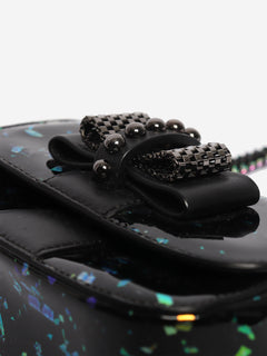 Black holographic patent leather Sweet Charity mini crossbody bag Cross-body Bags Christian Louboutin 
