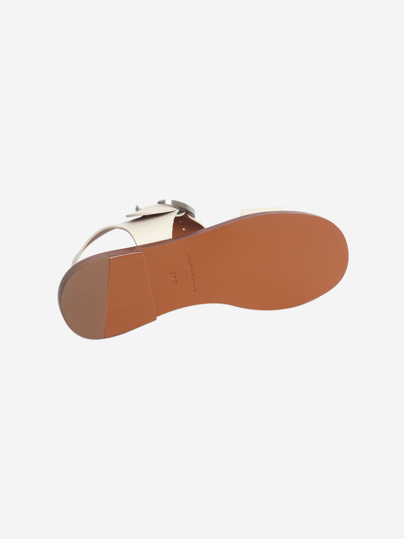 White buckle detail sandals - size EU 39.5 (UK 6.5)