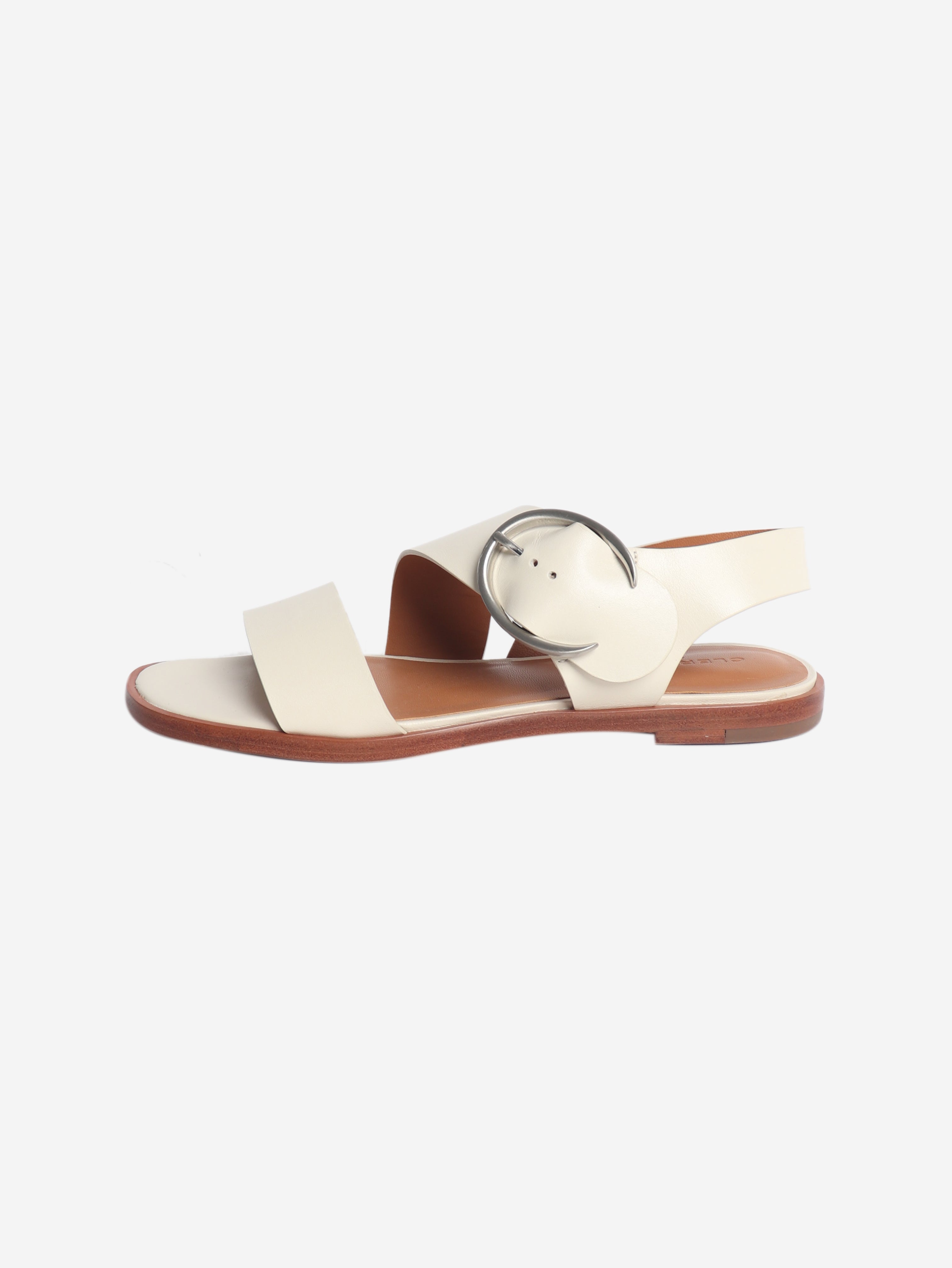 White buckle detail sandals - size EU 39.5 (UK 6.5)