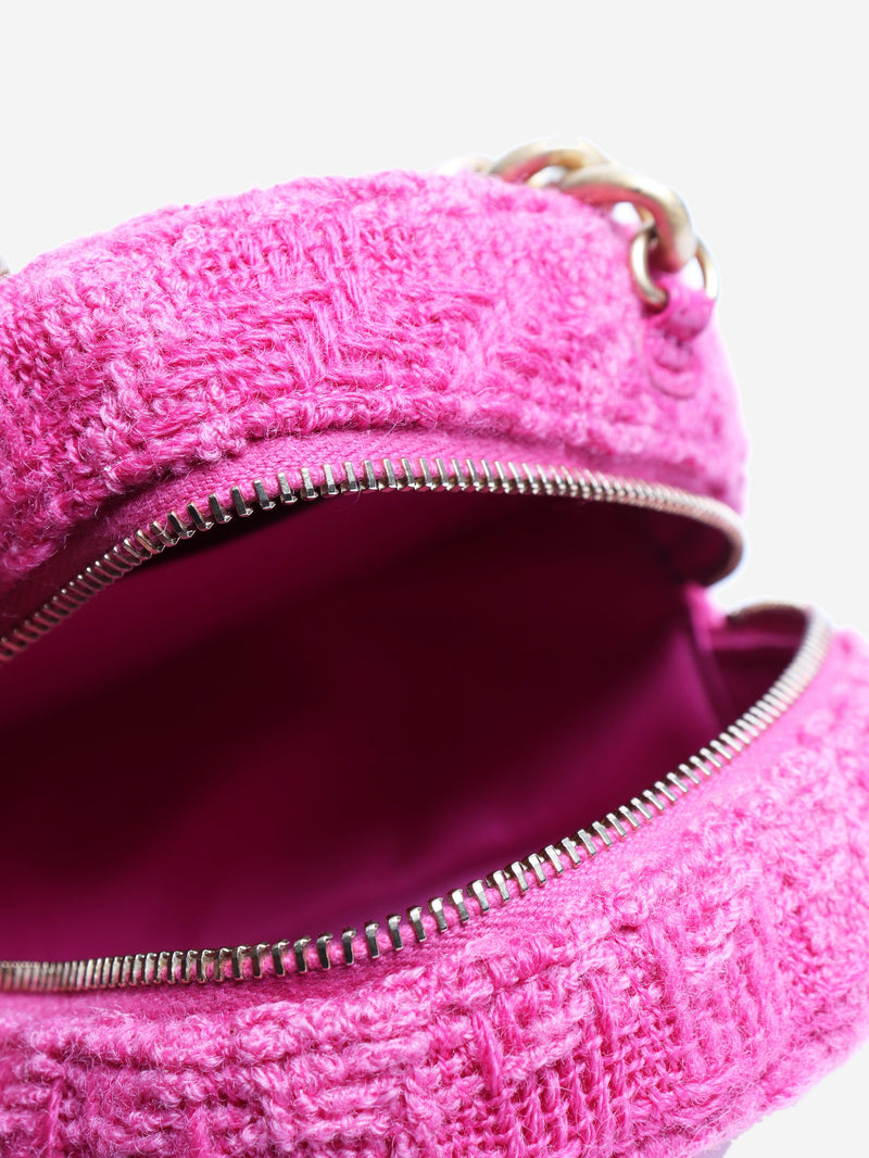 Pink tweed rounded cross-body bag with leather coin purse Cross-body bags Chanel 