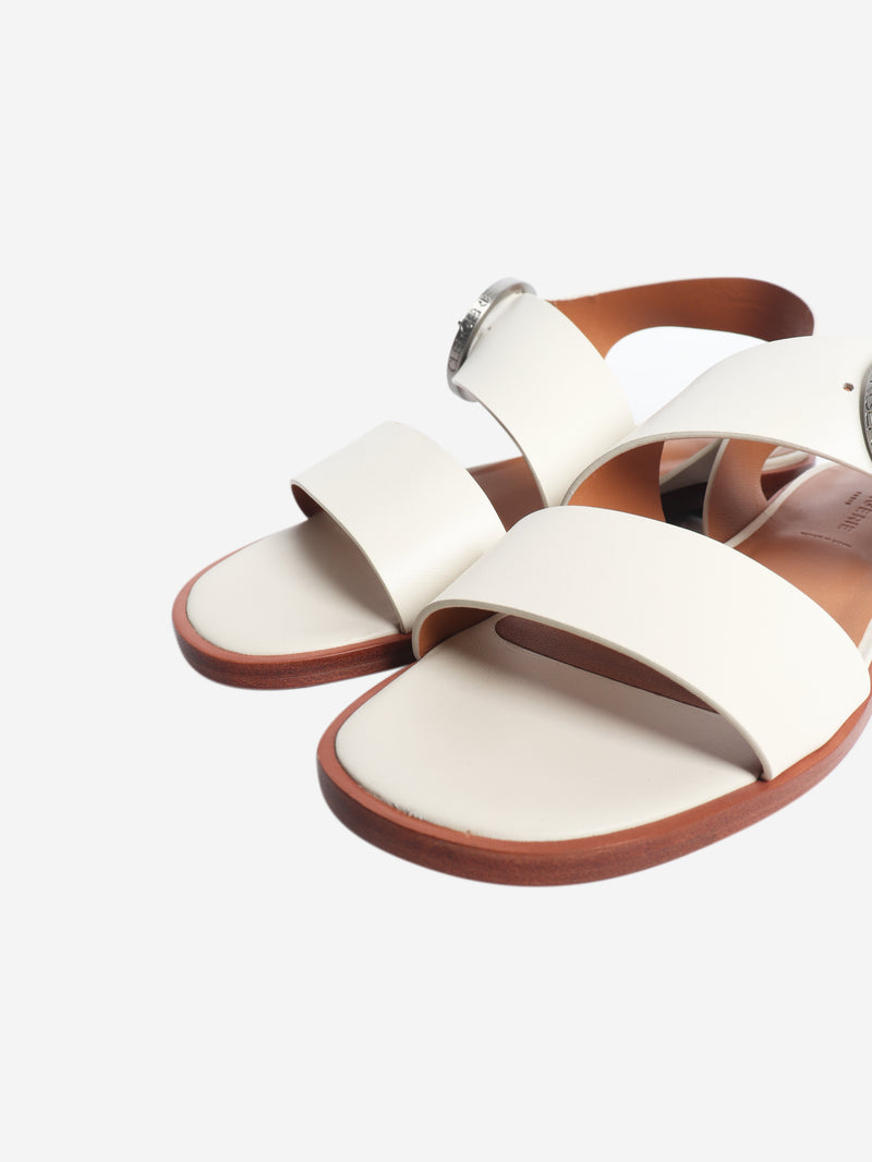 White buckle detail sandals - size EU 39.5 (UK 6.5)