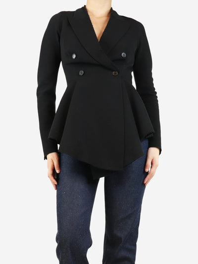 Black double-breasted frayed peplum jacket - size UK 8 Coats & Jackets Givenchy 