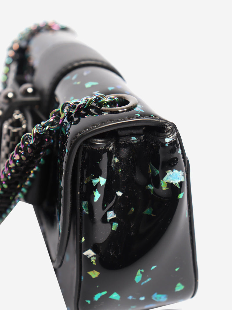 Black holographic patent leather Sweet Charity mini crossbody bag Cross-body Bags Christian Louboutin 