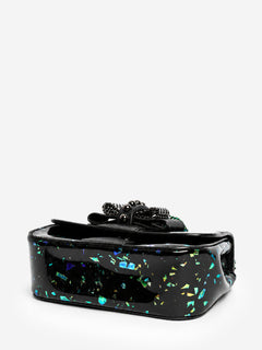 Black holographic patent leather Sweet Charity mini crossbody bag Cross-body Bags Christian Louboutin 