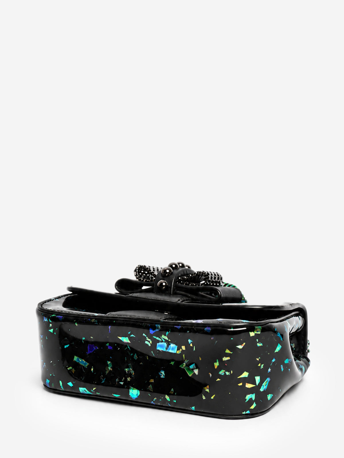 Black holographic patent leather Sweet Charity mini crossbody bag Cross-body Bags Christian Louboutin 