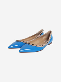 Blue rockstud flat pumps - size EU 40 (UK 7)