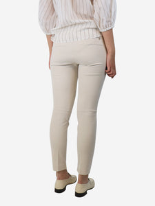 Loro Piana Cream tapered cotton-blend trousers - size