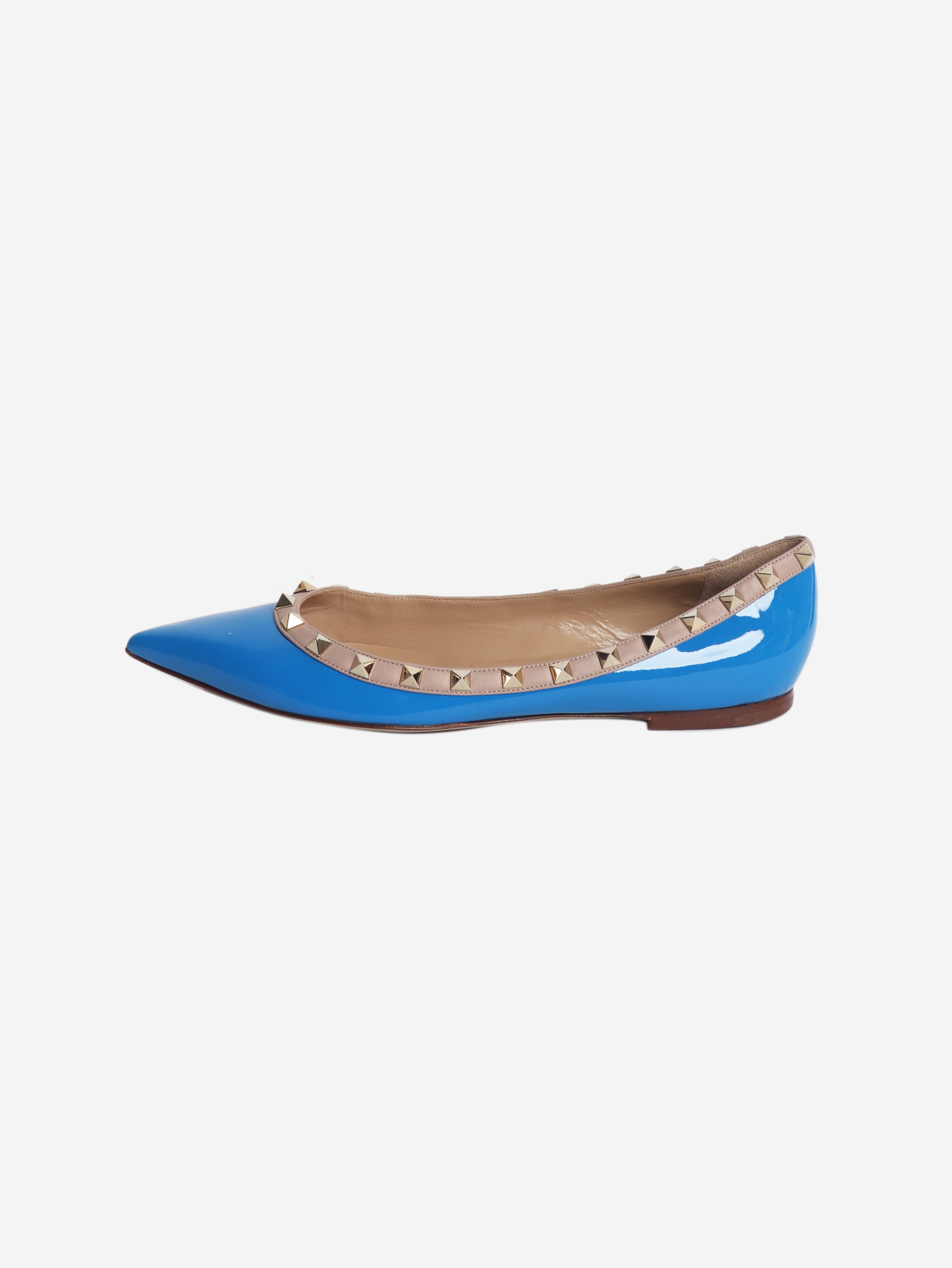 Blue rockstud flat pumps - size EU 40 (UK 7)
