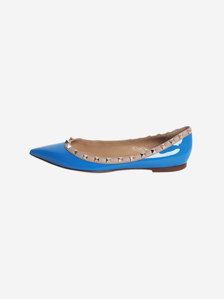 Blue rockstud flat pumps - size EU 40 (UK 7) product image