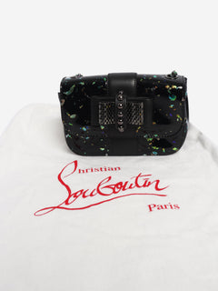 Black holographic patent leather Sweet Charity mini crossbody bag Cross-body Bags Christian Louboutin 
