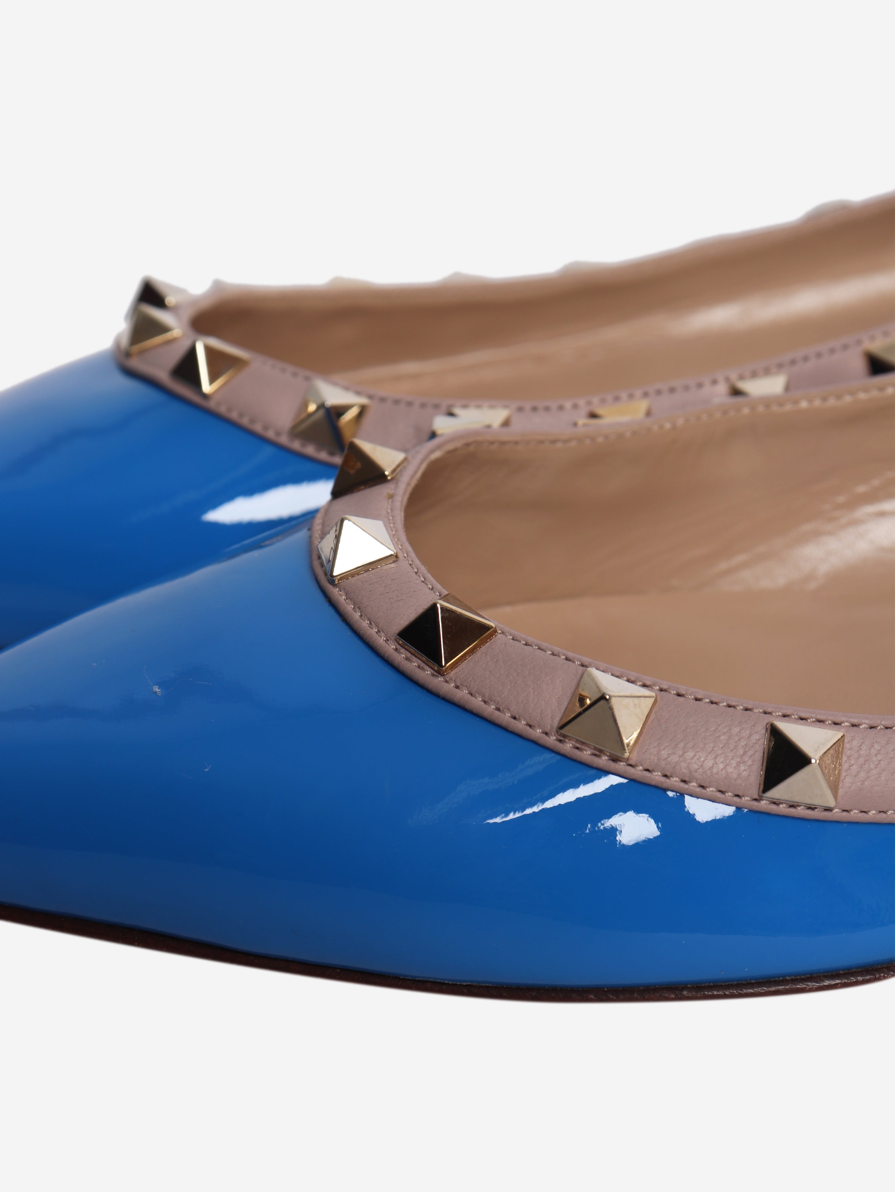 Blue rockstud flat pumps - size EU 40 (UK 7)