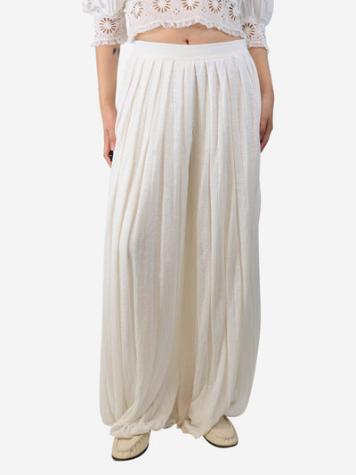 White pleated wide-leg trousers - size S Trousers Loro Piana 