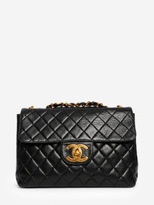 Black vintage lambskin Jumbo single flap bag Shoulder bags Chanel 