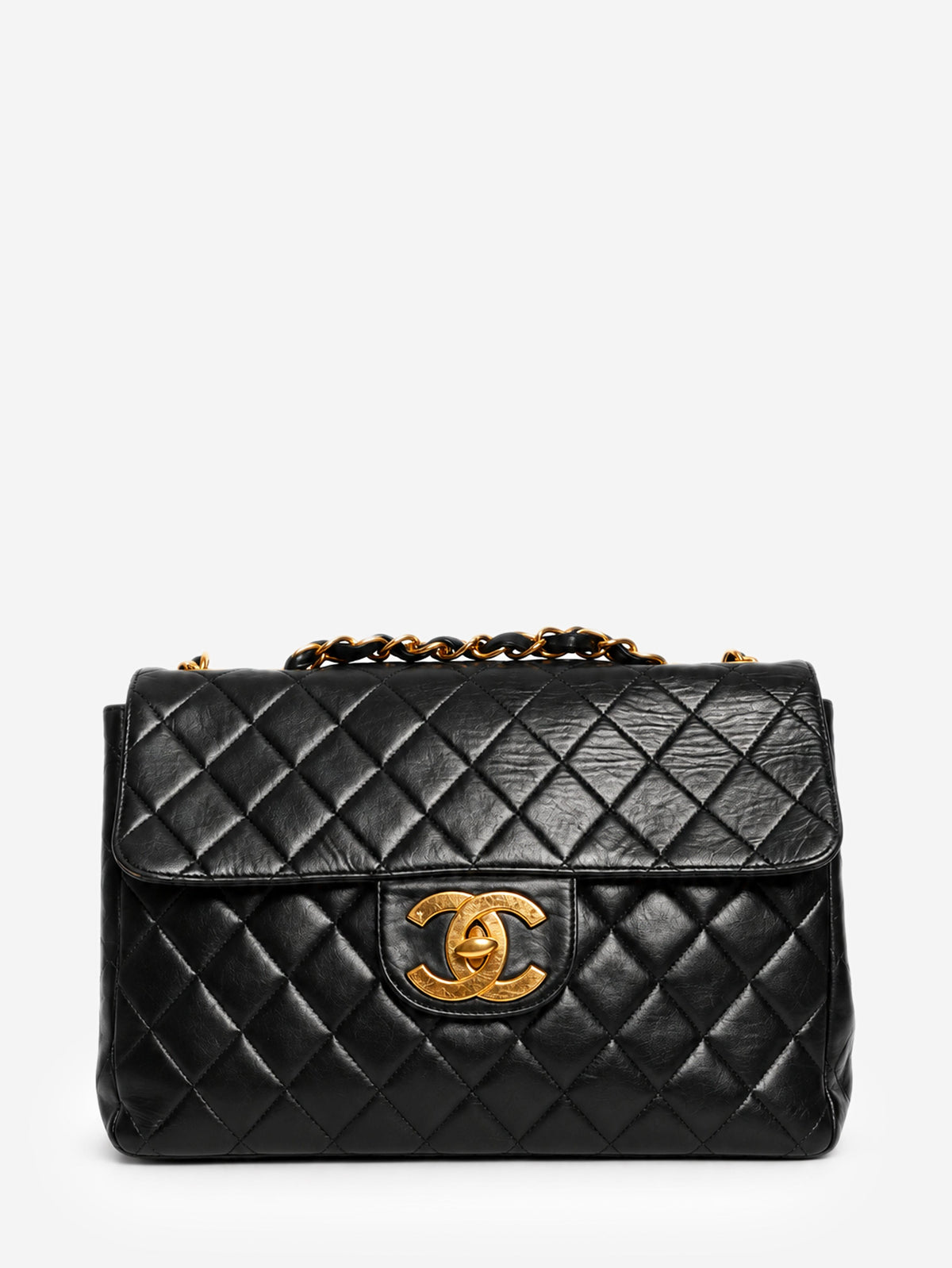 Black vintage lambskin Jumbo single flap bag Shoulder bags Chanel 