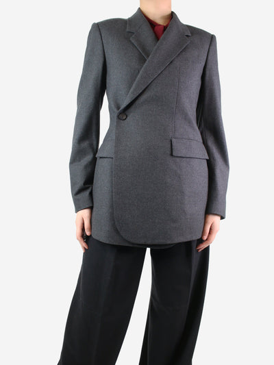 Dark grey wool overlap blazer - size UK 8 Coats & Jackets Theory 